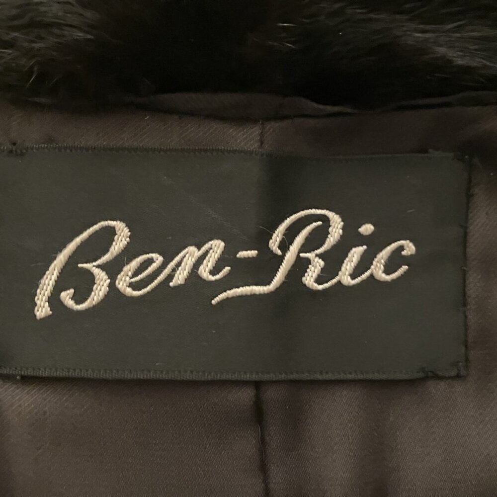 Vintage Ben-Ric Black Real Ranch Mink Half-length Jacket Scarf attached like new - Picture 8 of 8